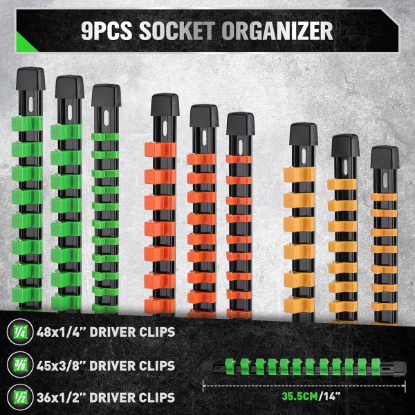SWANLAKE Socket Organizer Durable Plastic Color Coded-1