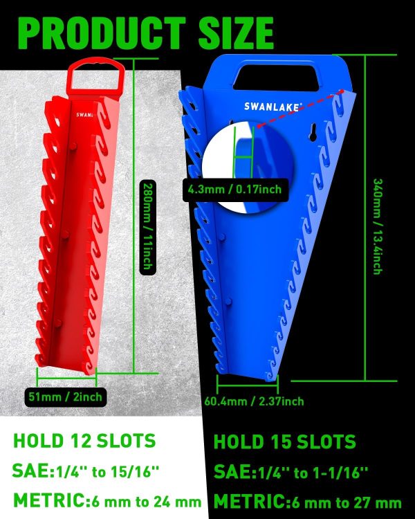 SWANLAKE Magnetic Wrench Organizer Plastic Tool Holder-1