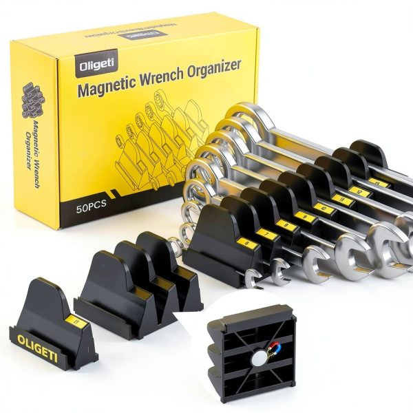 Magnetic Wrench Organizer Oligeti 50Pcs Black Set-0