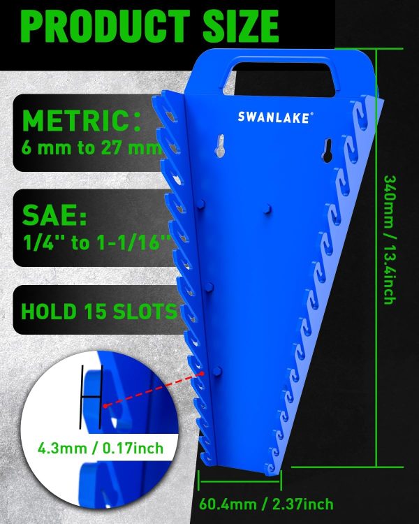 SWANLAKE Magnetic Wrench Organizer Plastic Tool Holder-2