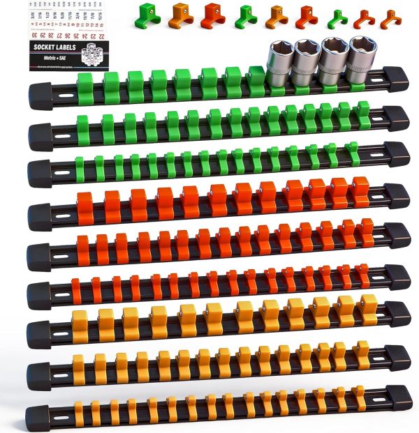 SWANLAKE Socket Organizer Durable Plastic Color Coded-0