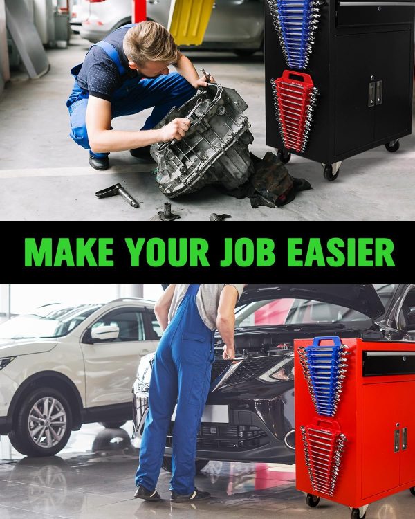 SWANLAKE Magnetic Wrench Organizer Plastic Tool Holder-7
