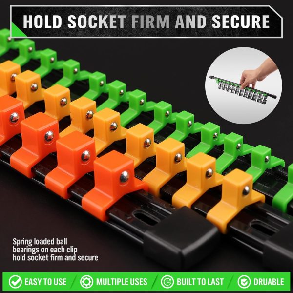 SWANLAKE Socket Organizer Durable Plastic Color Coded-5