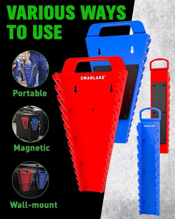 SWANLAKE Magnetic Wrench Organizer Plastic Tool Holder-6