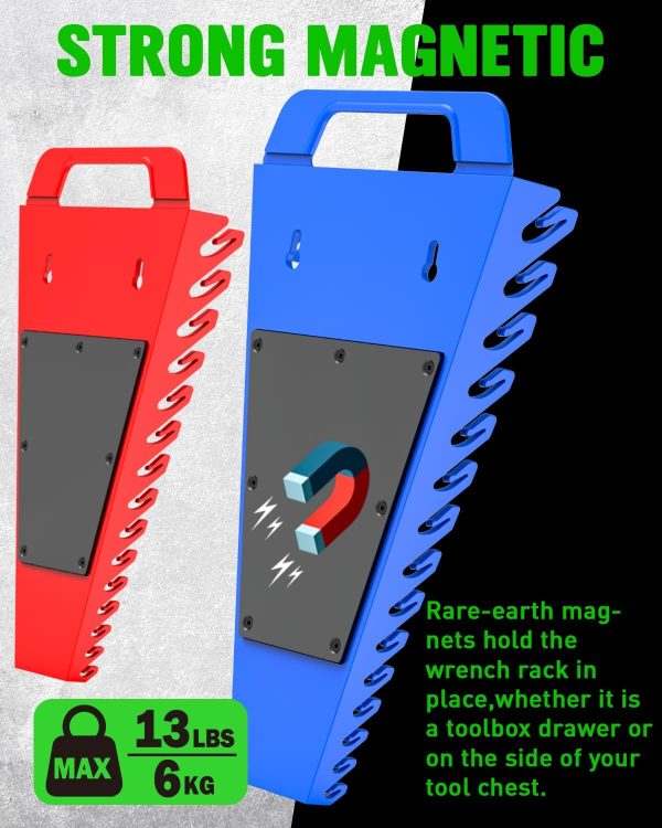SWANLAKE Magnetic Wrench Organizer Plastic Tool Holder-3