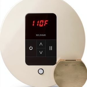 Mr Steam iTempo Round Steam Thermostat Satin Brass Digital Display-0
