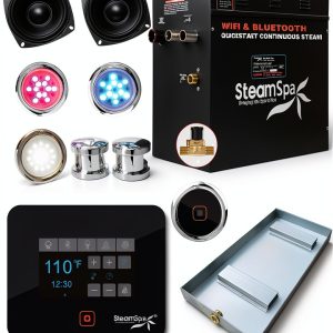 SteamSpa 12kW Steam Generator Chrome Steel with Speakers LED Light-0