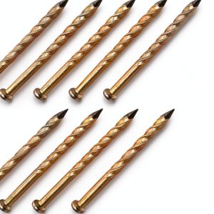 METALLIXITY Fence Deck Nails (40mmx2mm) 150Pcs, Carbon Steel Zinc Plated Spiral Shank Deck Nail - for House Repairing, Wall, Floor-0