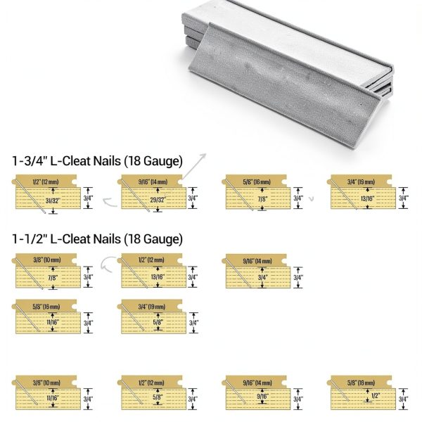 meite 18 Gauge Flooring Nails, 1-3/4 Inch 18GA L-Cleat Nails Hardwood Flooring Nails for Hardwood Installation, Compatible with 18GA Flooring Nailers (1000 Counts)-3