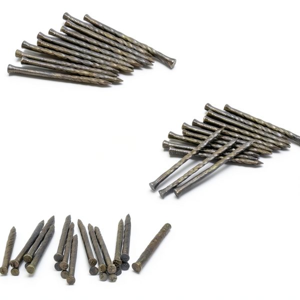 Tandefio 2 Pounds Hardened Flooring Nails 304 Stainless Steel 2-1/4 Inches Spiral Shank Fence Deck Silver Twisted Nails for House Floor Repairing Wall Woodworking Baseboard-2