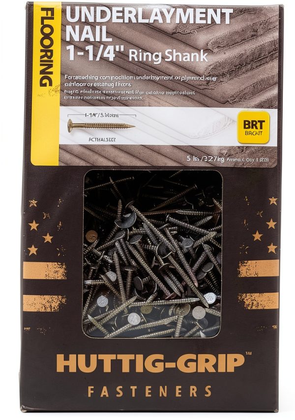 Huttig-Grip Underlayment Nail 1-1/4" Ring Shank Bright 5lb 1660pcs-4