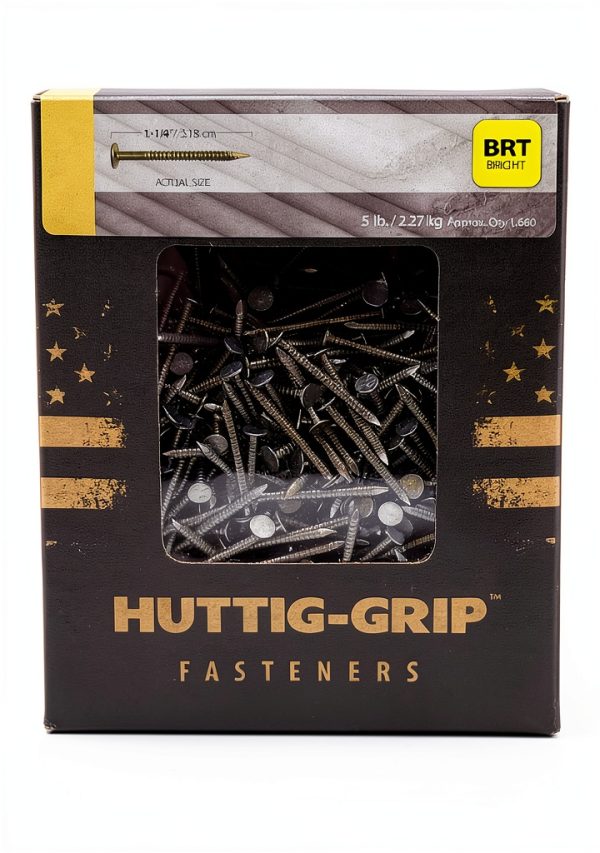 Huttig-Grip Underlayment Nail 1-1/4" Ring Shank Bright 5lb 1660pcs-5